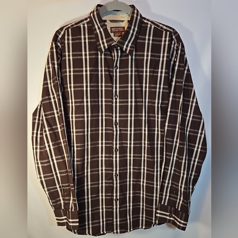 Michael Kors Brown Casual Button Down Shirt